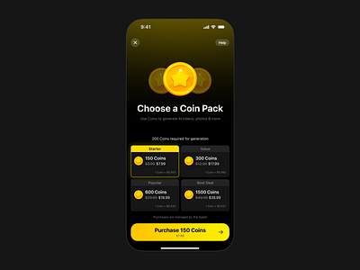 Coin Paywall Design app clean design mobile mobile app ui ux