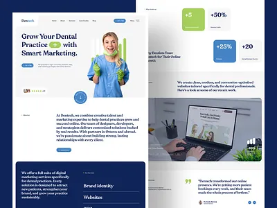 Dentech - Dental Marketing Agency Landing Page dental agency dental care agency dental care website dental marketing dental website dentists website digital marketing marketing agency marketing website webflow website agency