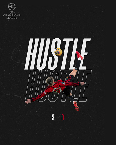 HUSTLE - The Design of Victory art direction branding clean design dynamic energy football graphic design hustle poster soccer sports sports design sports graphics typography ui visual design