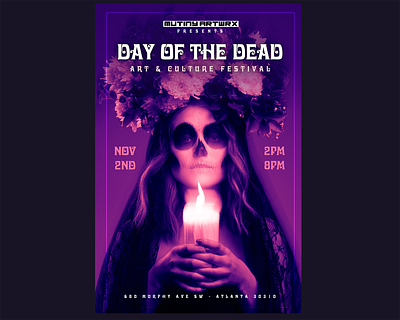 Day of the Dead - Festival Poster calaveras dead of the dead muertes sugar skull