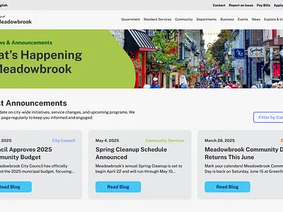 City Website Design News Page branding design ui web design website website design