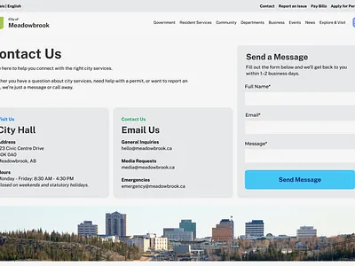 City Website Design Contact Page branding design graphic design ui web design website website design
