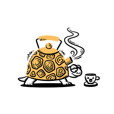 Teapot Turtle 🐢☕ cartoon character character design comic doodle fun illustration teapot turtle