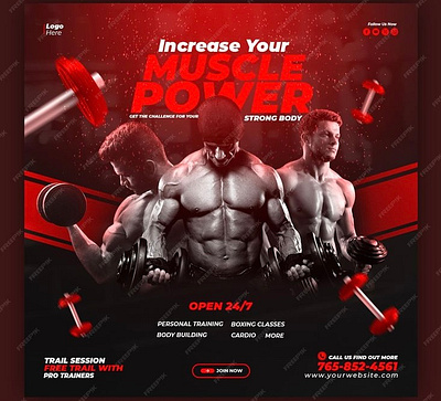 Dynamic banner designs for gyms & fitness centers 💪🔥 banner branding graphic design gym