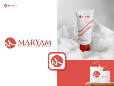 Maryam - Logo Design brand identity design branding cosmetic logo creative logo design graphic design logo logo design logomark marketing modern logo monogram visual identity design