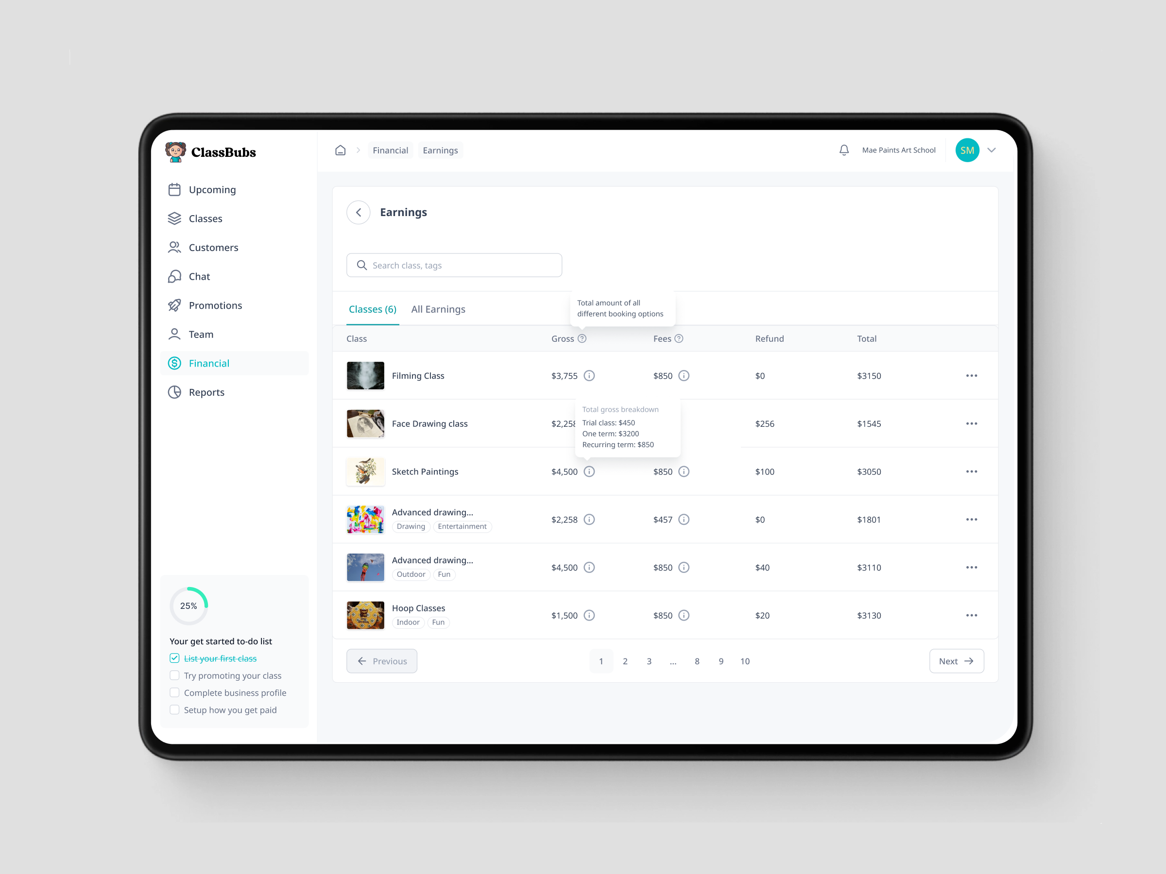 ClassBubs - Financial Screen UX Design analytics charts clean design dashboard dashboard ui education education platform educational dashboard educational design financial fintech learning online education online platform saas school ui ux design untitled ui ux ux design