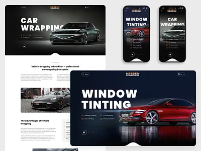 Hessen auto autoservice car wrapping graphic design site ui web website window tinting