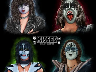 kisses album cover art artwork band artwork digital painting drawing flyer heavy metal illustration music music art painting poster realisme rock