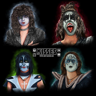 kisses album cover art artwork band artwork digital painting drawing flyer heavy metal illustration music music art painting poster realisme rock