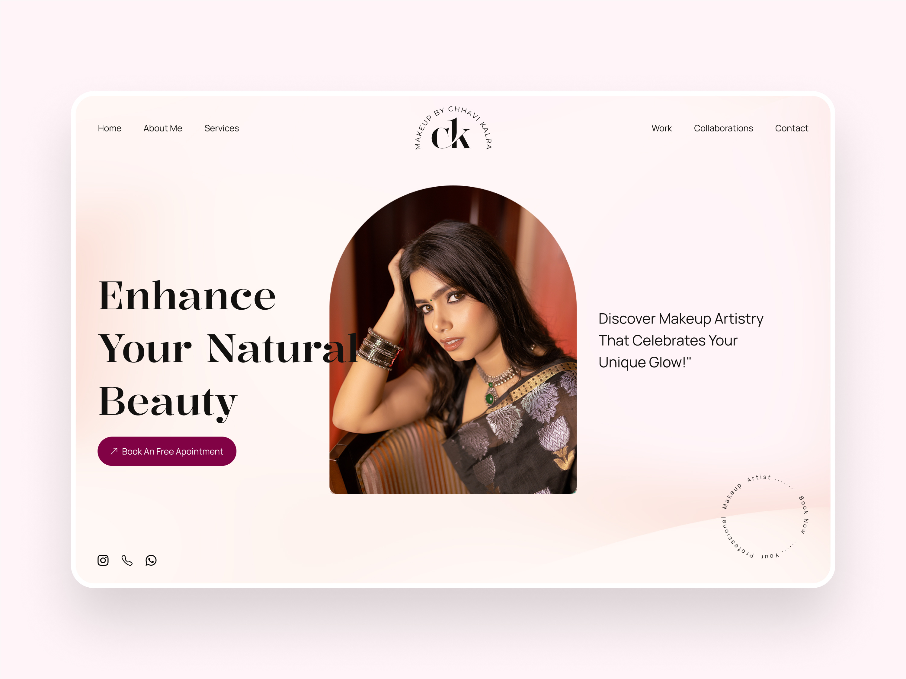 Makeup Artist Website – Feminine, Minimal & Interactive animation branding design graphic design logo makeup artist makeup artist web design makeup logo makeup website minimal web design ui website design
