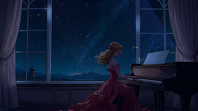 🌟 Starlit Pause for Twitch 🌌🎶 🎨 Studio: Stallion Studio LTD 2d animation anime cartoon design illustration open for commission stallion studio limited starlit pause thanks for watching screen