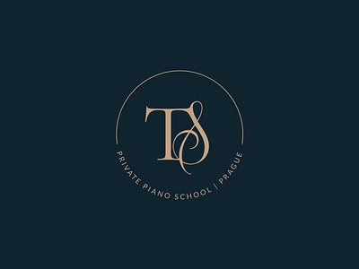 Private Piano School branding illustration logo typography vector