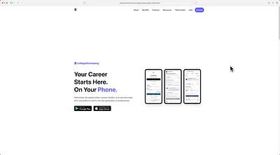 College2Company- Landing page branding landing page ui web