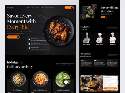 Food Restaurant Website chef culinary culinary craft design fine dining food food restaurant landing page modern eatery restaurant street food ui ux