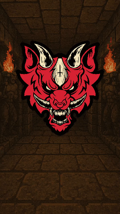 Dungeon Demon Wolf - Illustrator Turntable Test 16 bit 8 bit animation demon dungeon illustration illustrator motion design motion graphics pixel turntable wolf