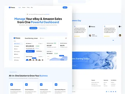 Finora - SaaS Website bank buy dashboard finance landingpage saas sell ui uiux web web design website