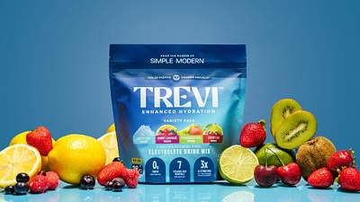Trevi Hydration art direction branding cpg electrolytes family flavor graphic design logo packaging trevi video