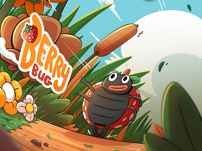Berrybug - Strawberry & Bugs Illustration animal animal illustration book story bugs character child fruit illustration full color habito hatypo illustration jungle mascot strawberry