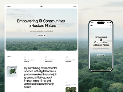 Greeney - Environmental Conservation Website bussiness carbon clean design communities conservation design global warming goverment header health landing page layout nature platform ui ui design uiux ux design web design website