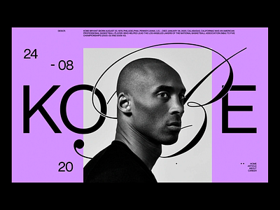 Kobe Bryant Tribute- UI Design colorful creative design graphic design kobe kobe bryant landing page landing page design purple typo typography ui ui design user interface ux ux design website website design