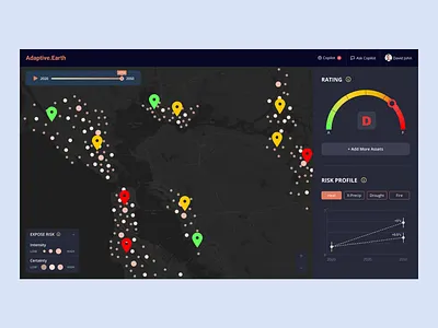 Climate Risk Assessment Map – Data-Driven UI Dashboard climatedashboard climatemap datamap datavisualization geomap googlemap map mapdashboard riskassessment riskmap website