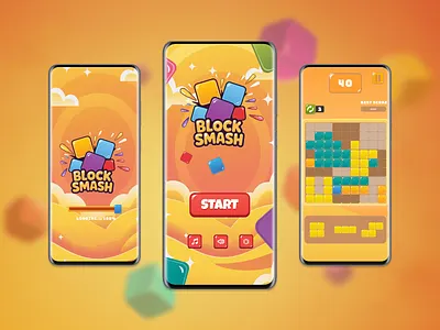 Block Smash Game UI Design graphic design ui