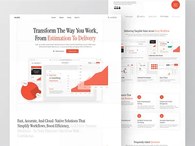 Numa - Landing Page Pitch Deck Builder business deck chart clean data design data driven data visualization design google slide homepage landing page minimalist pitch deck pitch deck builder presentation slide slide deck ui web design website