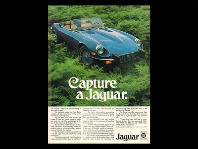 Capture a Jaguar - Retro Ad Design ad design blue car car classic creative creative design design graphic design inspire jaguar jaguar ad marketing poster poster design print retro retro ad typo typographic design typography