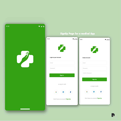 SignUp Page for a Medical App app design logo typography ui ux