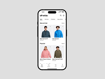 Off white - E-commerce App add to cart animation app design b2b categories detail page e commerce app concept e commerce ui kit ecom app design ecommerce app ecommerce design fashion fashion app fashion e commerce app mobile app design online shop product shopping shopping app wavespace