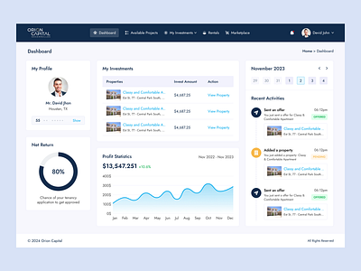 Real Estate & Property Management Dashboard – Clean & Profession property dashboard property management propertymanagement real estate real estate dashboard website