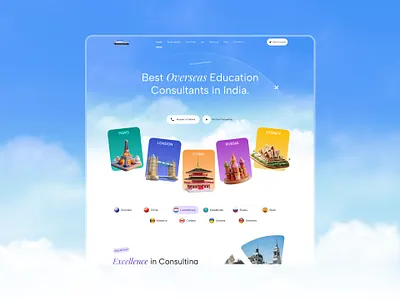 Overseas Education Consulting UI Design | Website Design behancedesign consultingwebsite creativewebdesign dribbble educationwebsite modernui studentportal studyabroad uidesign uiuxdesign uxdesign webdesign websitedesign