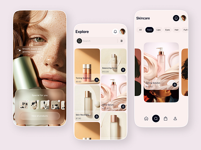 Beauty Product Mobile app app app design beauty app care app cosmetic app e commerce app e shop app facial app lifestyle makeup app mobile app product serum app skin care app skincare