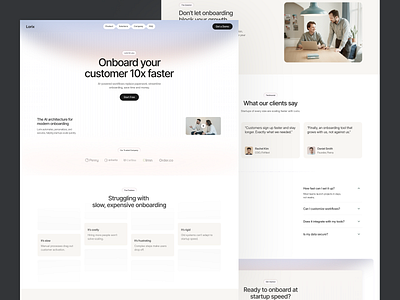 AI Onboarding for Startups ai design interfacedesign landing page productdesign saas saasdesign startupdesign startups ui uidesign uxdesign web web design webdesign website