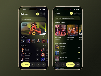 Music Player App app ui artist audio player hip hop humble mobile music music app music application music dark apps music player player player ui playlist rap singer song track ui design user experience