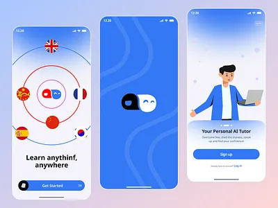 Onboarding Screen - E-Learning Mobile App ai design app app design e learning app ed tech education app ios learning app mobile app mobile ui mobileonboarding onboarding onboardingscreen online education splashscreen ui design uiux welcome screen