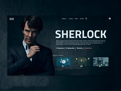 Sherlock Holmes Movie Website Design in Figma modern movie website modern website design movie website in figma website design