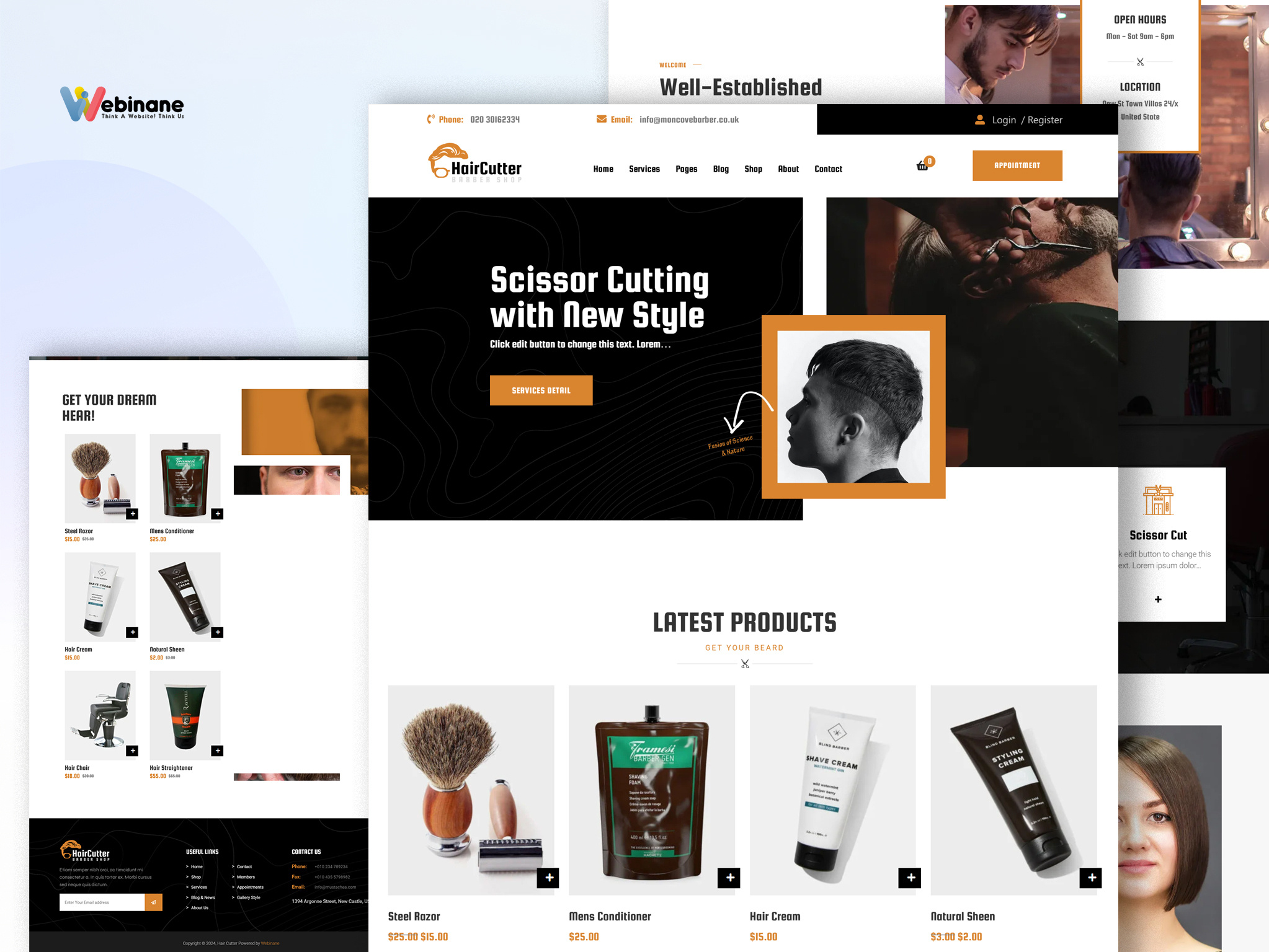Example of Barber Website Design & Development