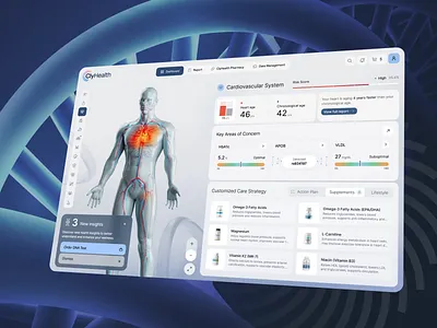Designing Health That Moves With You 3d health visualization creative dashboard data visualization design for wellbeing digital health platform digital product healthcare design healthtech ux medical dashboard patient journey design product design real time insights ui desin user centered design user interface ux design