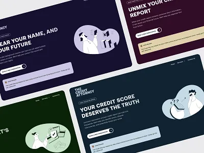 Services Web Pages for The Credit Attorney attorney conversion credit design subscription figma finance help hero section illustrations landing page law legal services ui ux web design website