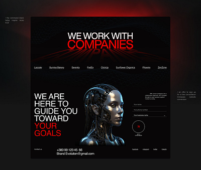 Landing page for marketing agency ai branding design development site graphic design illustration landing page marketing agency robot site ui website