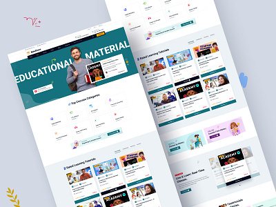 Online Course Landing Page 3d animation branding creative design e learning education graphic design learn training learning platform logo minimal motion graphics olnile course online study student teach career teacher ui website