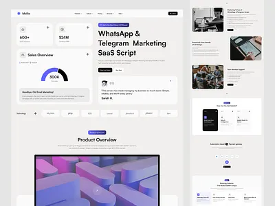 Mollie - Saas Landing Pages landing page product design saas landing page ui uiux uiux design web design website design