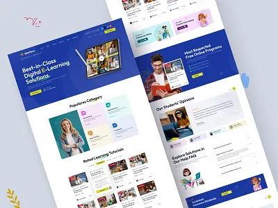 Online Course, E-Learning Platform branding clean course creative design e learning education graphic design landingpage learning platform logo mentoring olnile course online study student teach teacher training ui website