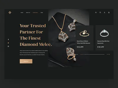 Jewelry eCommerce agency clean design ecommerce figma gold homepage jewelry landing page minimal photoshop shop simple ui ux web web design