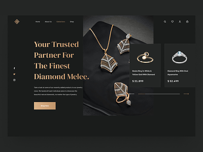 Jewelry eCommerce agency clean design ecommerce figma gold homepage jewelry landing page minimal photoshop shop simple ui ux web web design