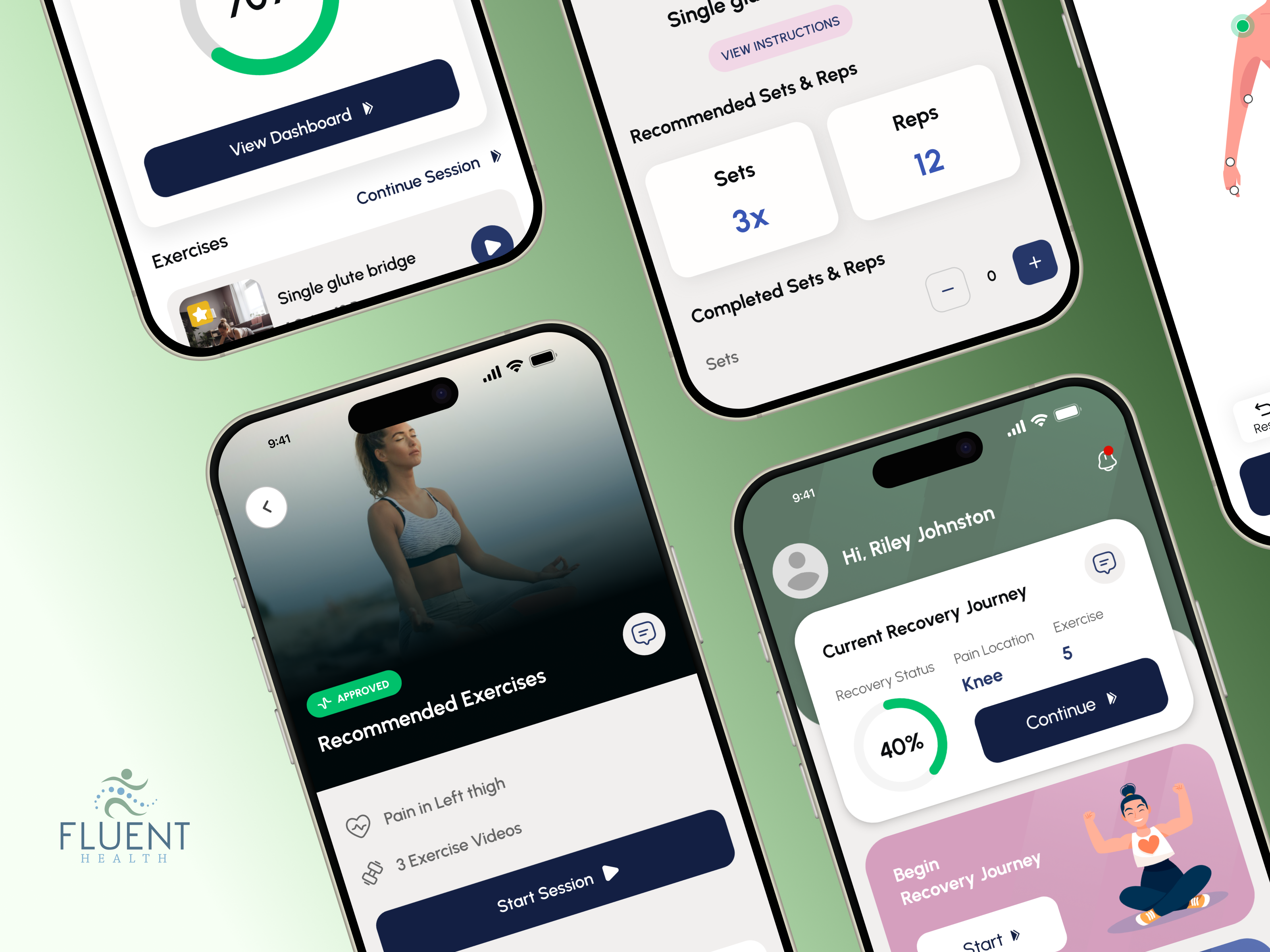 Fluent Health – Wellness & Physical Therapy Platform care health mobile app ui design wellness