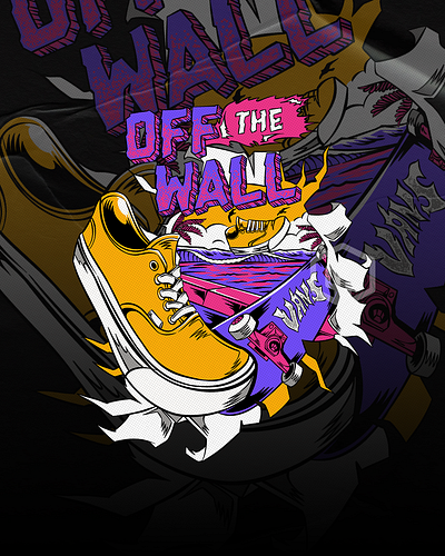 OFF THE WALL - VANS artwork branding commissionwork illustration illustrator skate skateboard tshirt vans