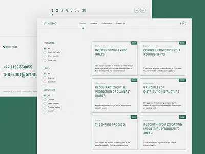 Courses Catalog - Threedot branding catalog clean courses design education filters illustration landing page learning light theme logo navigation responsive ui ux web web design web development website