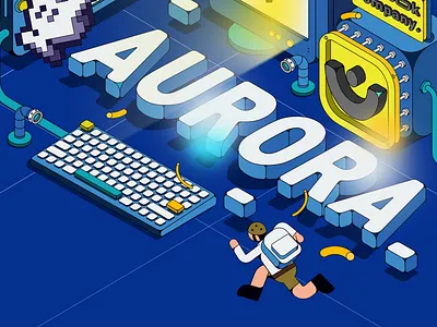 Aaurora design flat graphic design header illustrasi illustration vector